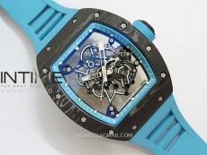 RM055 Blue Inner Bezel Black Crown NTPT/NTPT ZF 1:1 Best Edition on Blue Rubber Strap RMUL2 Super Clone