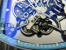 RM055 Blue Inner Bezel Black Crown NTPT/NTPT ZF 1:1 Best Edition on Blue Rubber Strap RMUL2 Super Clone