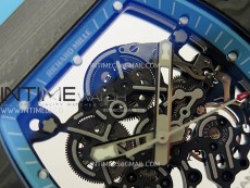 RM055 Blue Inner Bezel Black Crown NTPT/NTPT ZF 1:1 Best Edition on Blue Rubber Strap RMUL2 Super Clone