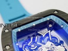 RM055 Blue Inner Bezel Black Crown NTPT/NTPT ZF 1:1 Best Edition on Blue Rubber Strap RMUL2 Super Clone