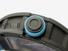 RM055 Blue Inner Bezel Black Crown NTPT/NTPT ZF 1:1 Best Edition on Blue Rubber Strap RMUL2 Super Clone