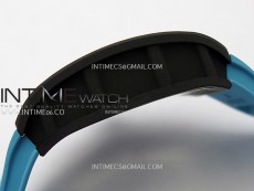 RM055 Blue Inner Bezel Black Crown NTPT/NTPT ZF 1:1 Best Edition on Blue Rubber Strap RMUL2 Super Clone