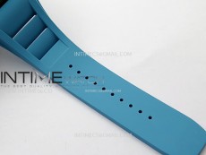 RM055 Blue Inner Bezel Black Crown NTPT/NTPT ZF 1:1 Best Edition on Blue Rubber Strap RMUL2 Super Clone