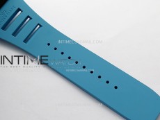 RM055 Blue Inner Bezel Black Crown NTPT/NTPT ZF 1:1 Best Edition on Blue Rubber Strap RMUL2 Super Clone