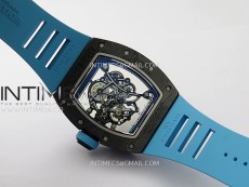 RM055 Blue Inner Bezel Black Crown NTPT/NTPT ZF 1:1 Best Edition on Blue Rubber Strap RMUL2 Super Clone