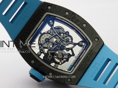 RM055 Blue Inner Bezel Black Crown NTPT/NTPT ZF 1:1 Best Edition on Blue Rubber Strap RMUL2 Super Clone