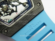 RM055 Blue Inner Bezel Black Crown NTPT/NTPT ZF 1:1 Best Edition on Blue Rubber Strap RMUL2 Super Clone