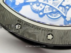 RM055 Blue Inner Bezel Black Crown NTPT/NTPT ZF 1:1 Best Edition on Blue Rubber Strap RMUL2 Super Clone