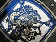 RM055 Blue Inner Bezel Black Crown NTPT/NTPT ZF 1:1 Best Edition on Blue Rubber Strap RMUL2 Super Clone