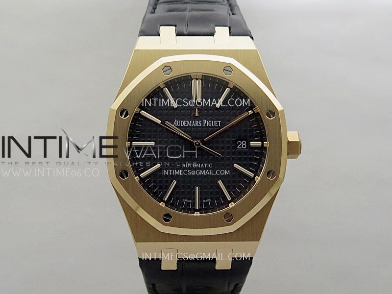 Royal Oak 41mm 15400 RG APSF 1:1 Gain Weight Best Edition Blue Dial on Black Leather Strap SA3120 Super Clone V4 Royal Oak 41mm 15400 RG APSF 1:1 Gain Weight Best Edition Blue Dial on Black Leather Strap SA3120 Super Clone V4
