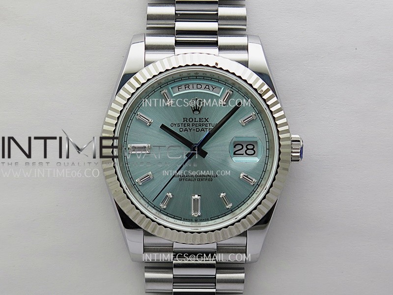 Day Date 228239 40mm 904L SS Bezel QF Gain Weight Ice Blue Dial T Dia Markers on SS President Bracelet A2836 Day Date 228239 40mm 904L SS Bezel QF Gain Weight Ice Blue Dial T Dia Markers on SS President Bracelet A2836