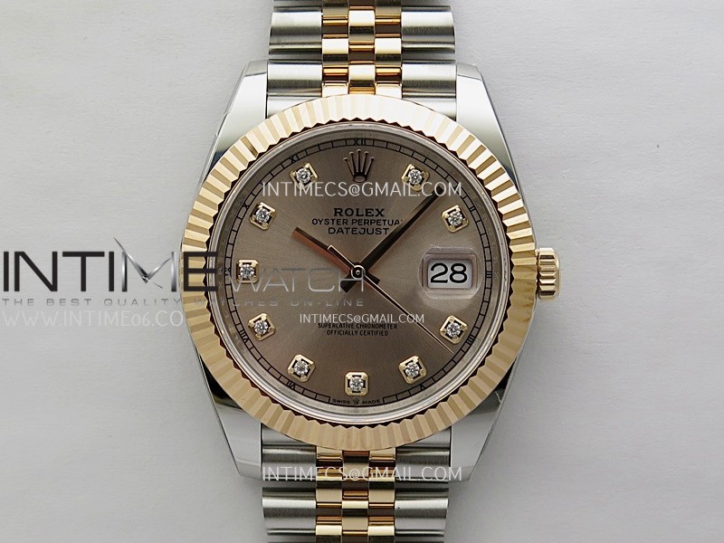 DateJust 41mm 126331 904 SS/RG AR+F 1:1 RG Dial Diamonds Markers On SS/RG Jubilee Bracelet DD3235 V2