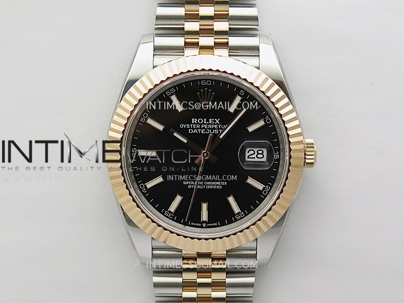 DateJust 41mm 126331 904 SS/RG ONE Factory 1:1 Black Dial Stick Markers On SS/RG Jubilee Bracelet DD3235 V2