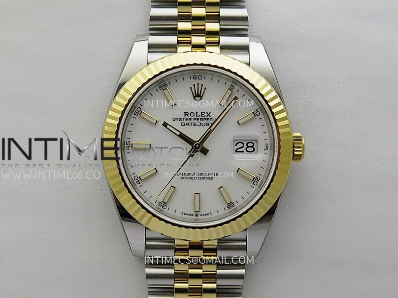 DateJust 41mm 126333 904 SS/YG ONE Factory 1:1 White Dial Stick Markers On SS/YG Jubilee Bracelet DD3235 V2