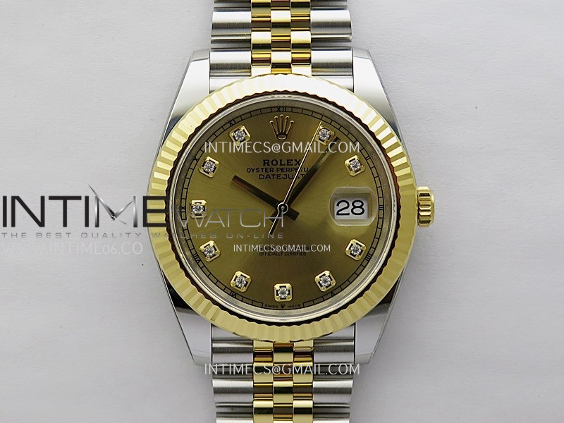 DateJust 41mm 126333 904 SS/YG ONE Factory 1:1 Gold Dial Diamond Markers On SS/YG Jubilee Bracelet DD3235 V2