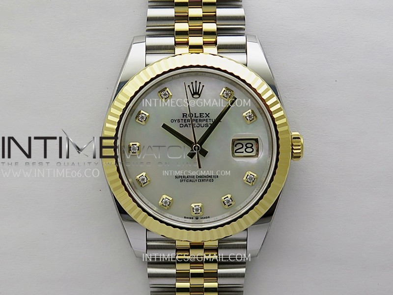 DateJust 41mm 126333 904 SS/YG ONE Factory 1:1 White MOP Dial Diamond Markers On SS/YG Jubilee Bracelet DD3235 V2