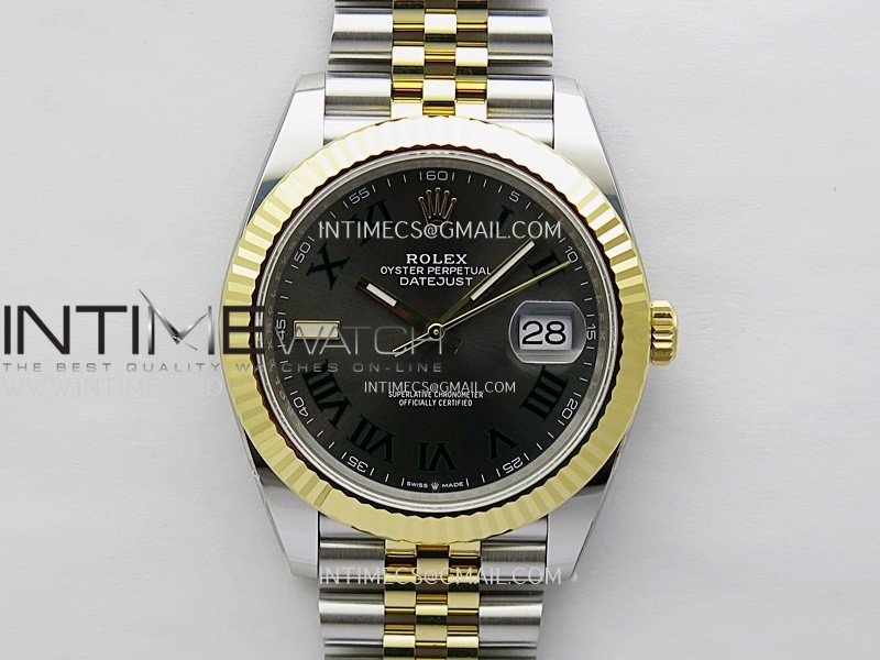 DateJust 41mm 126333 904 SS/YG AR+F 1:1 Gray Dial Roman Markers On SS/YG Jubilee Bracelet DD3235 V2