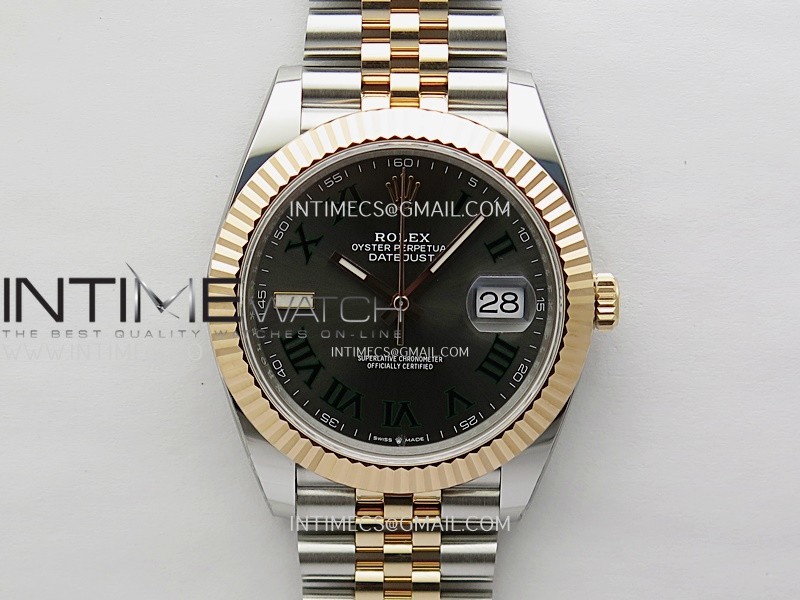 DateJust 41mm 126331 904 SS/RG AR+F 1:1 Gray Dial Roman Markers On SS/RG Jubilee Bracelet DD3235 V2