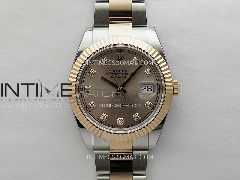 DateJust 41mm 126331 904 SS/RG ONE Factory 1:1 RG Dial Diamond Markers On SS/RG Oyster Bracelet DD3235 V2