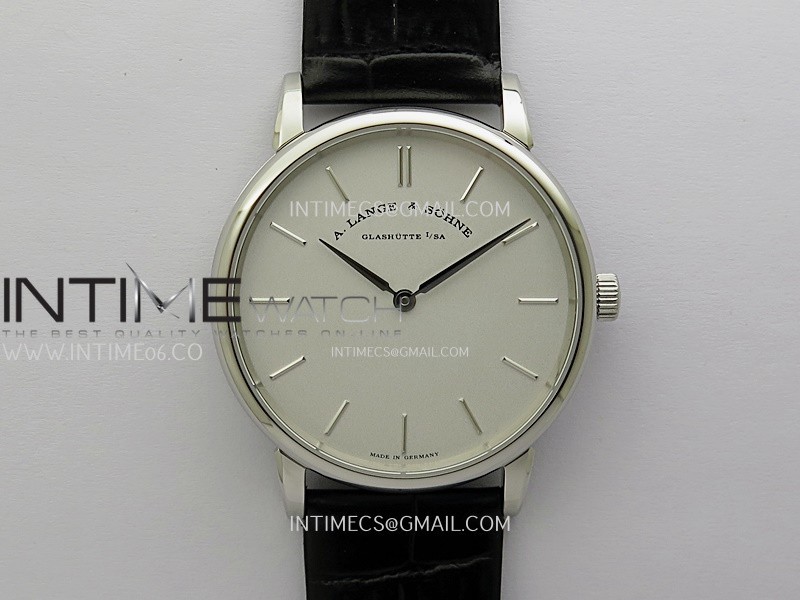Saxonia Thin 211.026 SS SVF Silver dial On Black Leather Strap A2892
