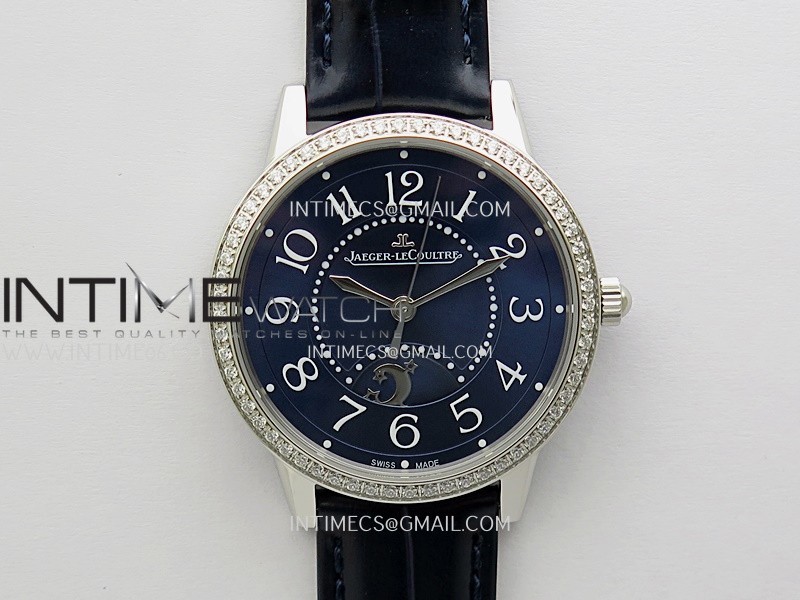 Rendez-Vous Night and Day Diamond Bezel SS APSF 1:1 Best Edition Blue Textured Dial SS Bezel on Black Strap Super Clone A898 Rendez-Vous Night and Day Diamond Bezel SS APSF 1:1 Best Edition Blue Textured Dial SS Bezel on Black Strap Super Clone A898