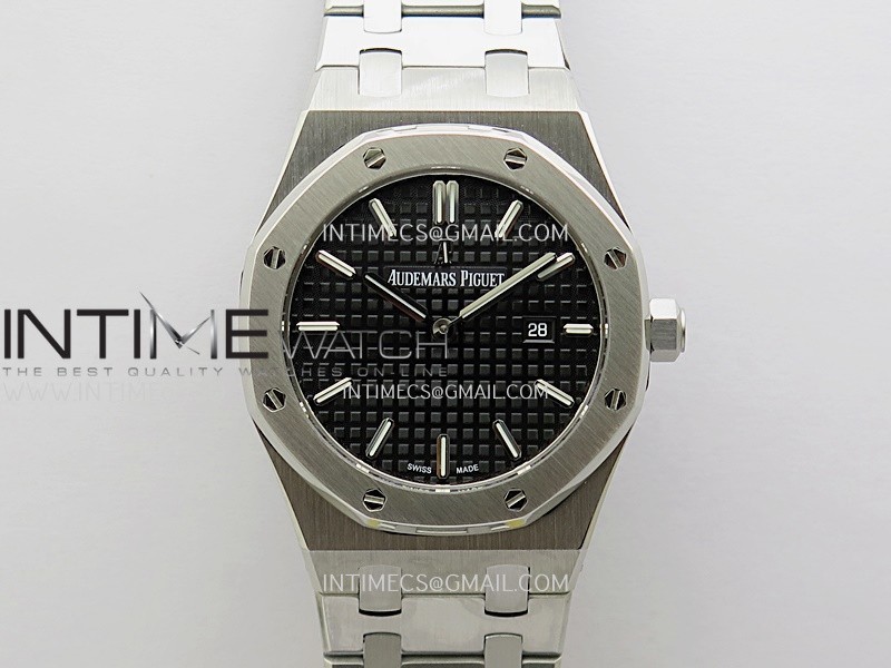 Lady Royal Oak 33mm 67651 SS A7F 1:1 Best Edition Black Textured Dial on SS Bracelet Ronda Quartz to AP Cal.2713
