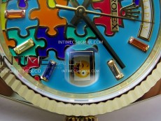 Daydate 128238 36mm Colour Jigsaw Puzzle YG QF Best Edition Turquoise Blue Dial on YG President Bracelet A2834