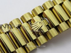 Daydate 128238 36mm Colour Jigsaw Puzzle YG QF Best Edition Turquoise Blue Dial on YG President Bracelet A2834
