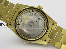 Daydate 128238 36mm Colour Jigsaw Puzzle YG QF Best Edition Turquoise Blue Dial on YG President Bracelet A2834