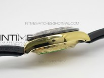 Daytona YG BP Version Black Dial Gold Subdial Sticks Markers On Rubber Strap A7750@6