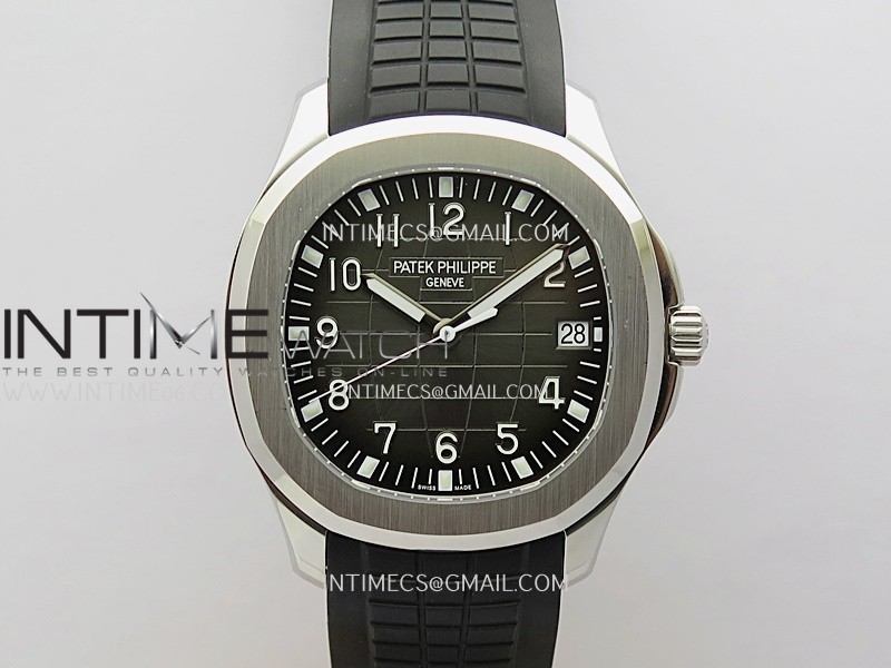 Aquanaut 5167 SS 3KF Best Edition Gray Dial on Black Rubber Strap 330 Super Clone V3