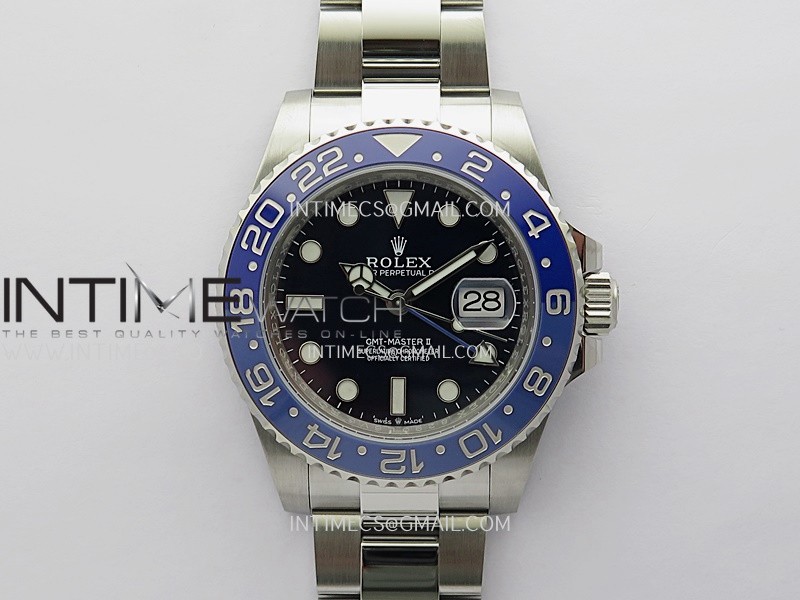 GMT Master II 126710 Dark/Light Blue Ceramic 904L SS ONE Factory 1:1 Best Edition Blue Dial on Oyster Bracelet DD3285 CHS