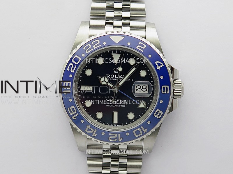 GMT Master II 126710 Dark/Light Blue Ceramic 904L SS ONE Factory 1:1 Best Edition Blue Dial On Jubilee Bracelet DD3285 CHS