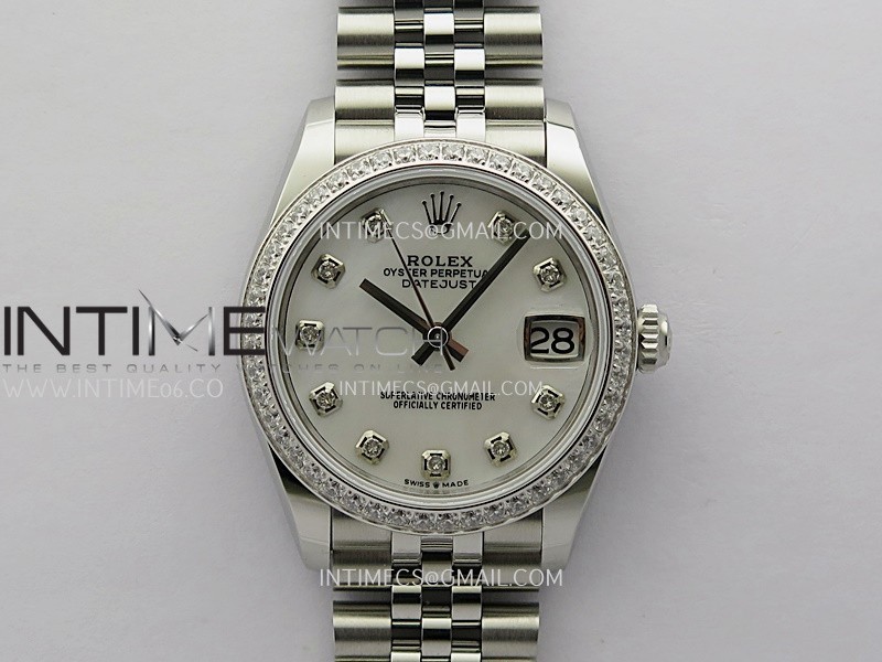 DateJust 31mm 904L SS ONE Factory Best Edition White MOP Dial Diamond Marker On 904L SS Jubilee Bracelet A2236