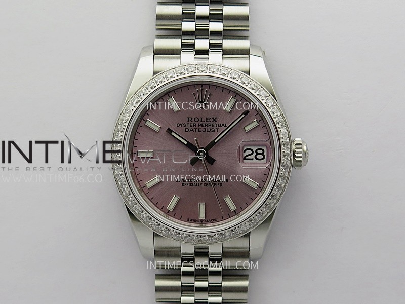DateJust 31mm 904L SS ONE Factory Best Edition Pink Dial Stick Marker On 904L SS Jubilee Bracelet A2236