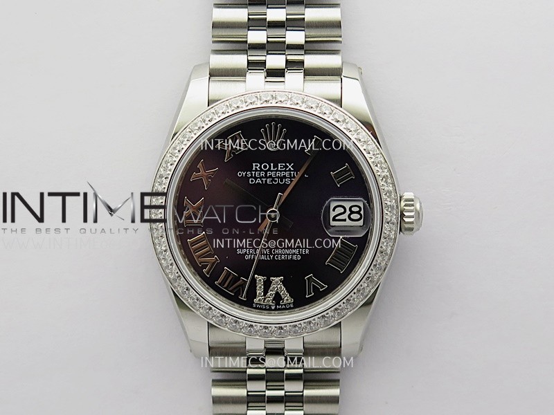 DateJust 31mm 904L SS ONE Factory Best Edition Purple Dial Roman Marker On 904L SS Jubilee Bracelet A2236