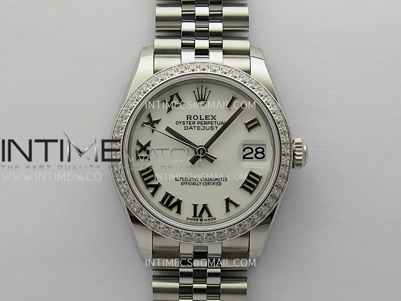 DateJust 31mm 904L SS ONE Factory Best Edition White Dial Roman Marker On 904L SS Jubilee Bracelet A2236