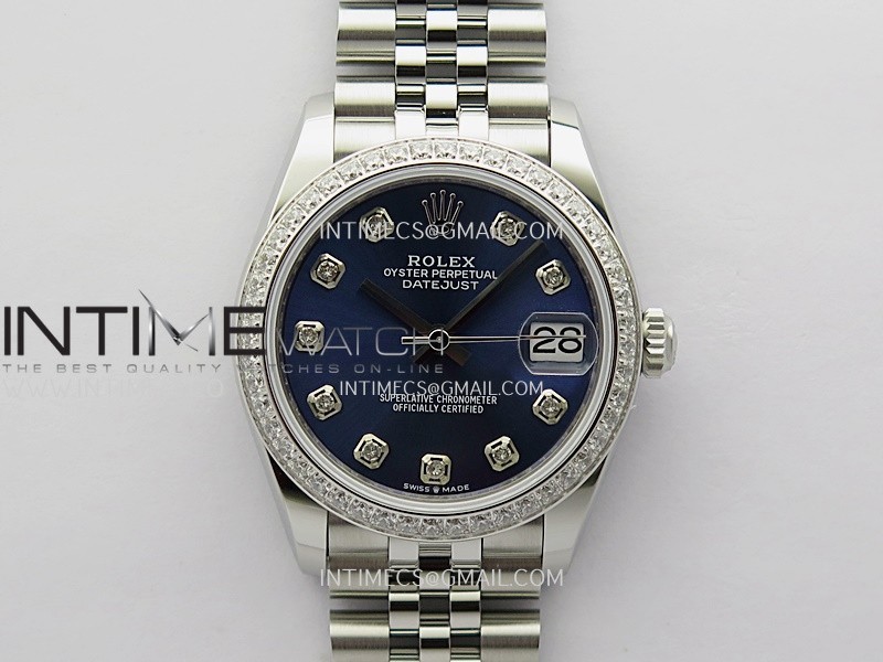 DateJust 31mm 904L SS ONE Factory Best Edition Blue Dial Diamond Marker On 904L SS Jubilee Bracelet A2236
