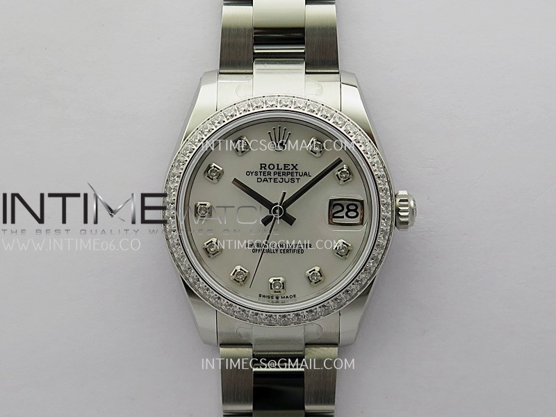 DateJust 31mm 904L SS ONE Factory Best Edition White MOP Dial Diamond Marker On 904L SS Oyster Bracelet A2236