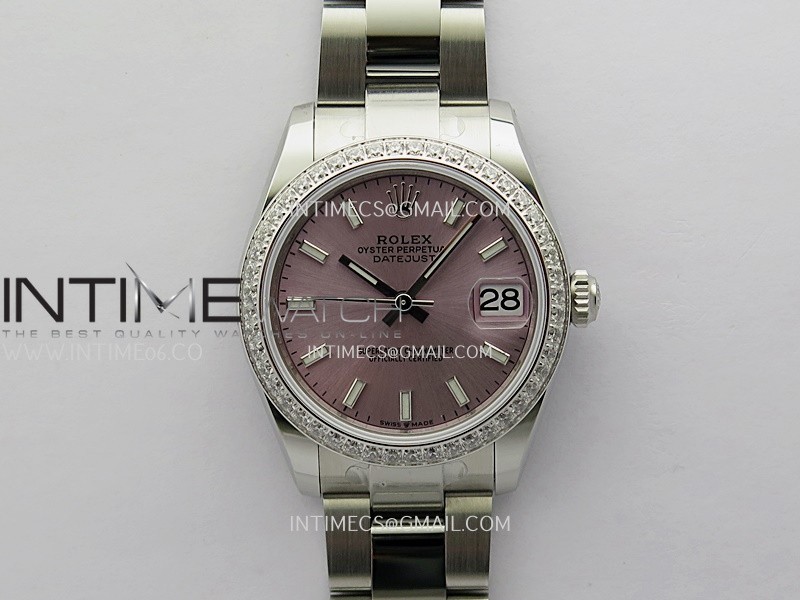 DateJust 31mm 904L SS ONE Factory Best Edition Pink Dial Stick Marker On 904L SS Oyster Bracelet A2236