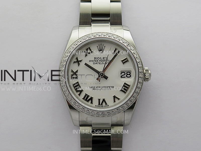 DateJust 31mm 904L SS ONE Factory Best Edition White Dial Roman Marker On 904L SS Oyster Bracelet A2236