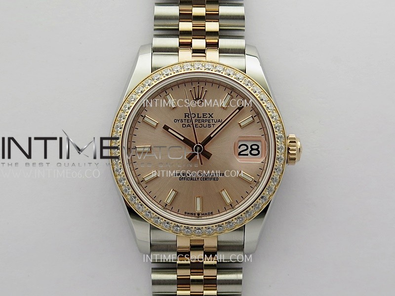 DateJust 31mm 904L SS/RG AR+F Best Edition RG Dial Stick Marker On 904L/RG SS Jubilee Bracelet A2236
