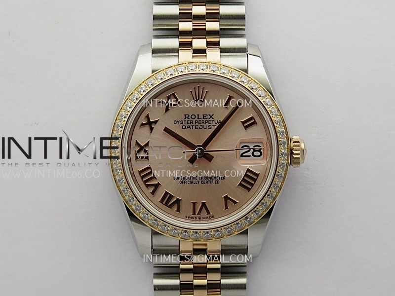 DateJust 31mm 904L SS/RG ONE Factory Best Edition RG Dial Roman Marker On 904L/RG SS Jubilee Bracelet A2236