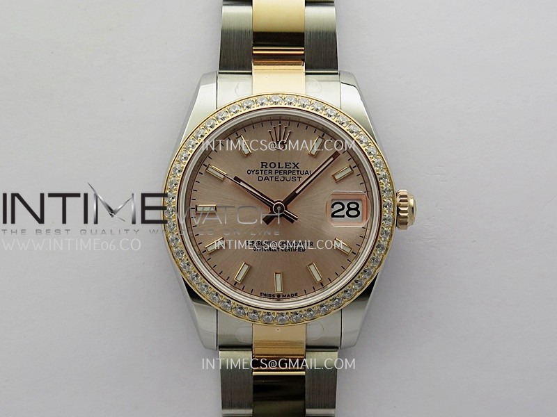 DateJust 31mm 904L SS/RG ONE Factory Best Edition RG Dial Stick Marker On 904L SS/RG Oyster Bracelet A2236