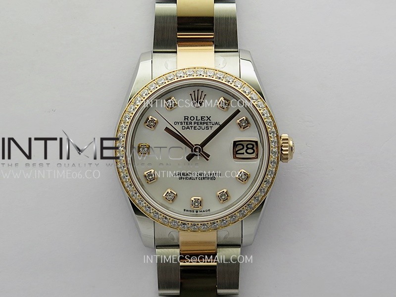 DateJust 31mm 904L SS/RG ONE Factory Best Edition White MOP Dial Diamond Marker On 904L SS/RG Oyster Bracelet A2236