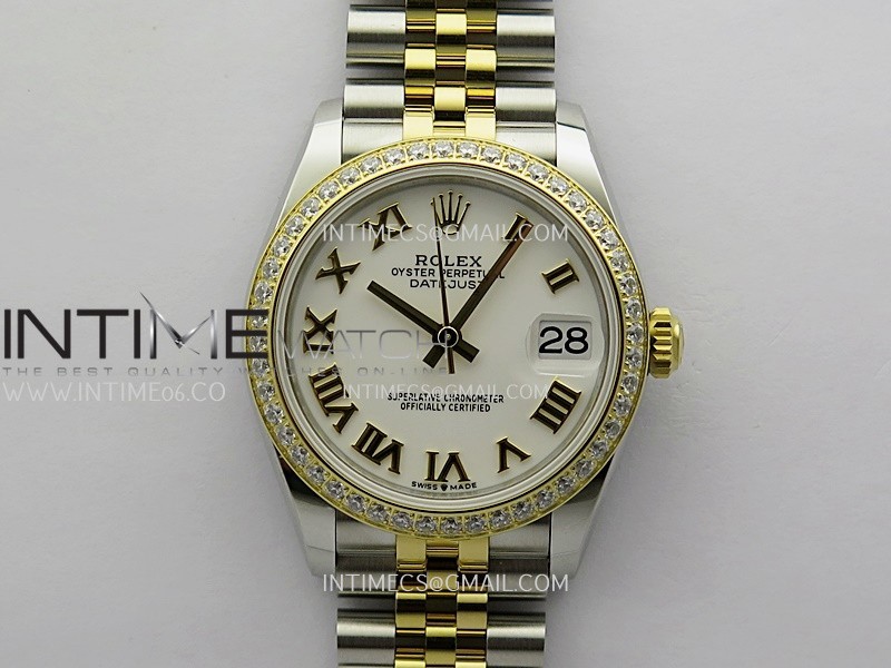 DateJust 31mm 904L SS/YG ONE Factory Best Edition White Dial Roman Marker On 904L SS/YG Jubilee Bracelet A2236