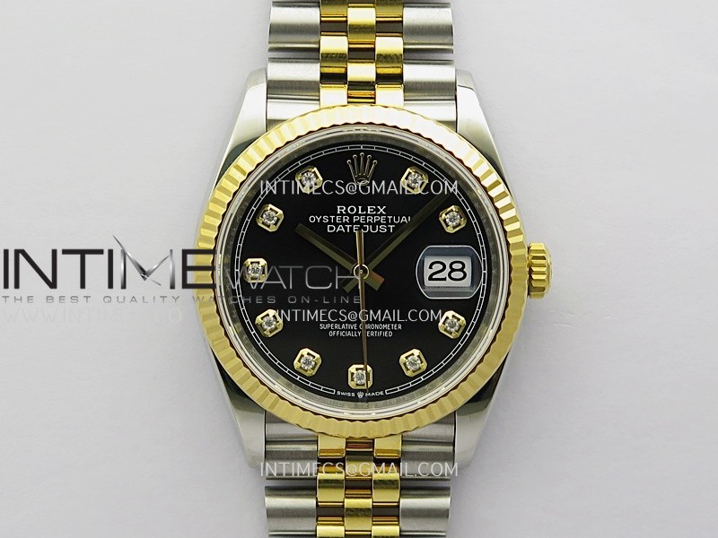 DateJust 126233 36mm 904L SS/YG VSF 1:1 Best Edition Black Dial Diamond Marker On Jubilee Bracelet VS3235 DateJust 126233 36mm 904L SS/YG VSF 1:1 Best Edition Black Dial Diamond Marker On Jubilee Bracelet VS3235