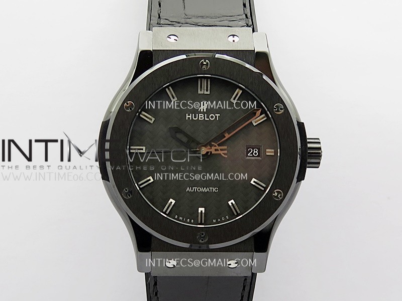 Classic Fusion 42mm Ceramic JJZF 1:1 Best Edition Black Carbon Dial On Black Gummy Strap Classic Fusion 42mm Ceramic JJZF 1:1 Best Edition Black Carbon Dial On Black Gummy Strap
