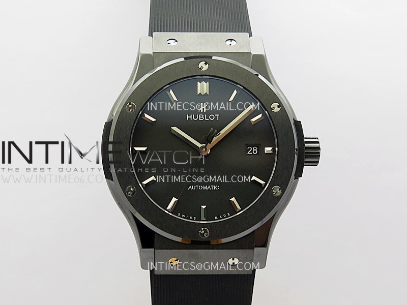 Classic Fusion 42mm Ceramic JJZF 1:1 Best Edition Black Dial On Black Rubber Strap Classic Fusion 42mm Ceramic JJZF 1:1 Best Edition Black Dial On Black Rubber Strap