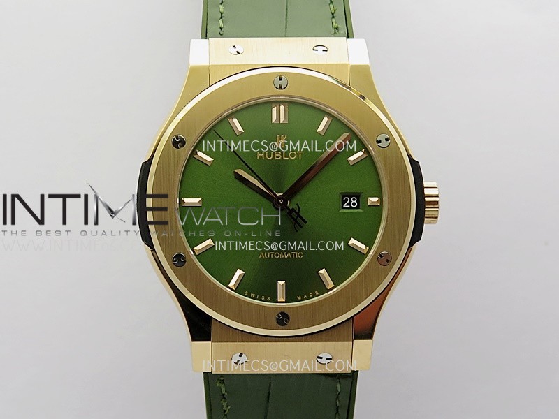 Classic Fusion 42mm RG JJZF 1:1 Best Edition Green Dial On Green Gummy Strap Classic Fusion 42mm RG JJZF 1:1 Best Edition Green Dial On Green Gummy Strap